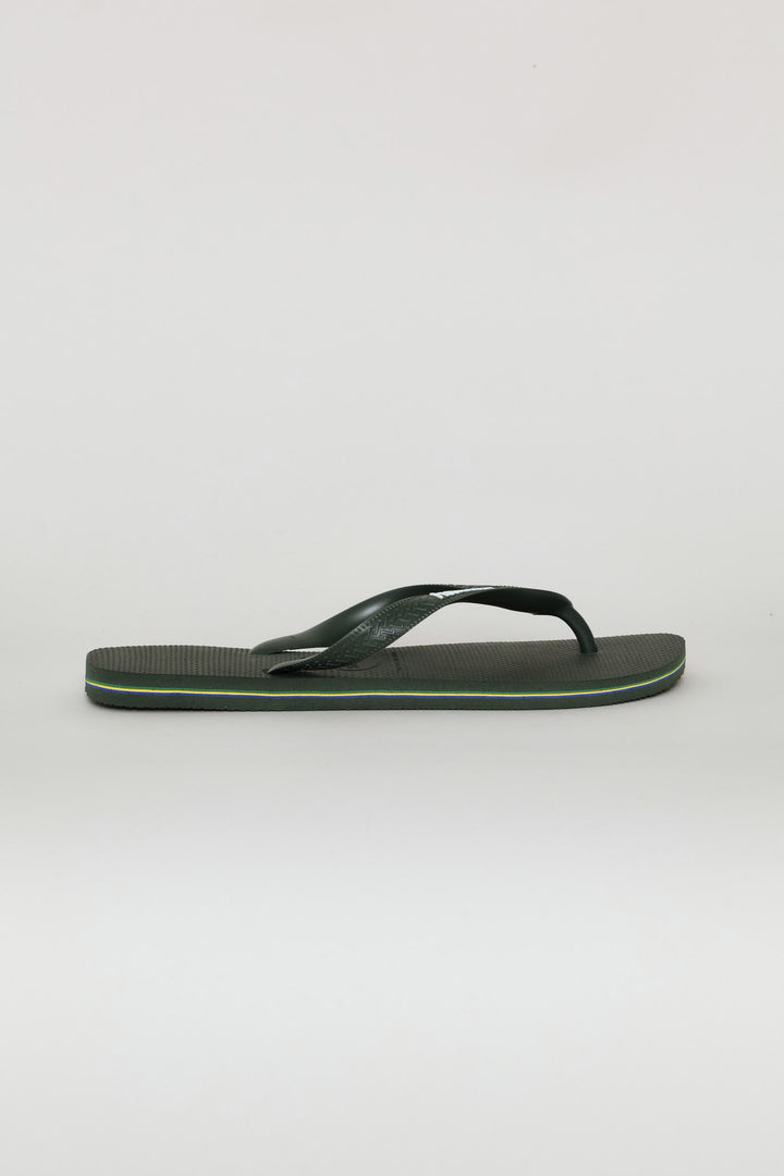 Brazil Logo & Word Flip Flop - Olive