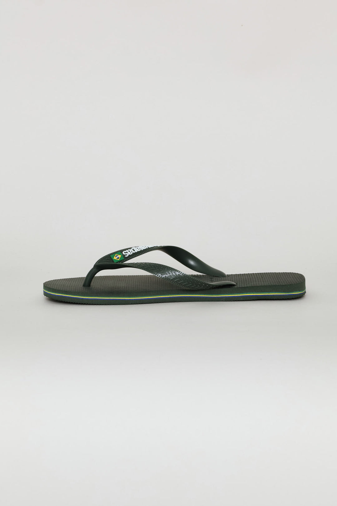 Brazil Logo & Word Flip Flop - Olive