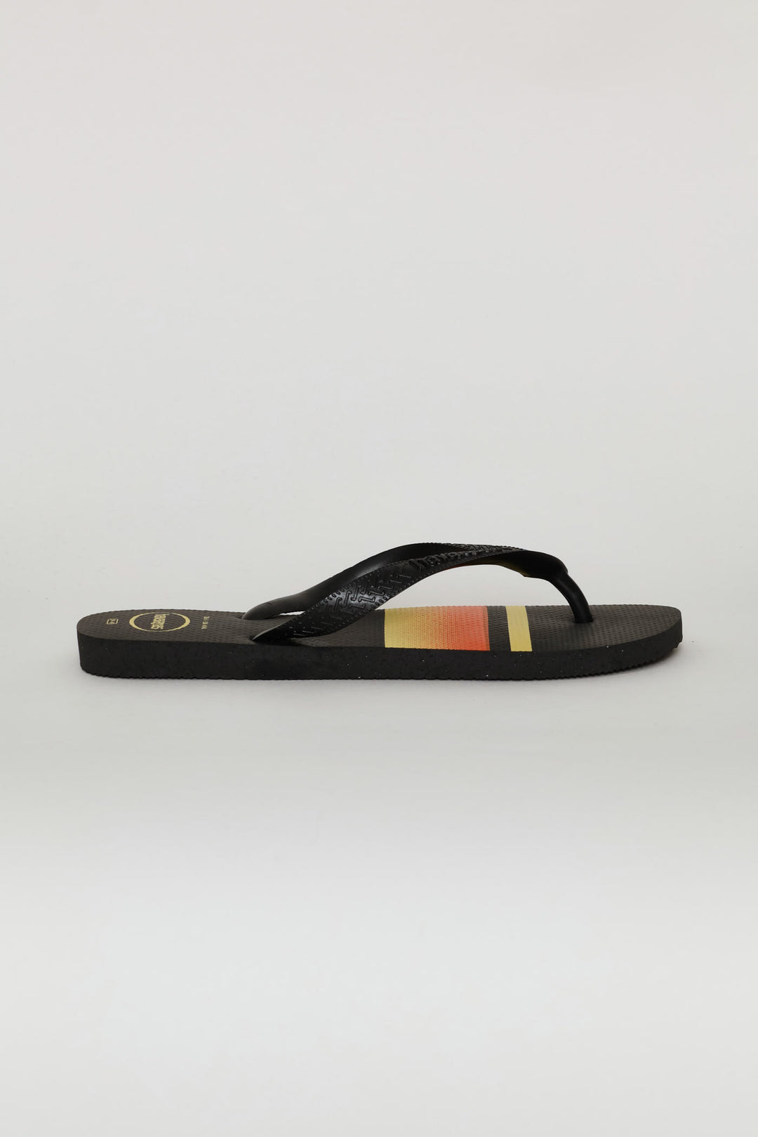 Basic Stripe Print Flip Flop - Black/Orange