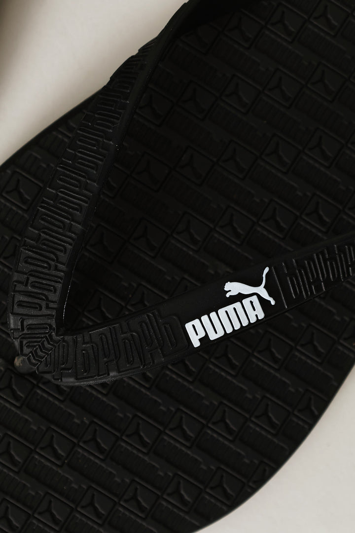 Round Embossed Zadp Flip Flop - Black