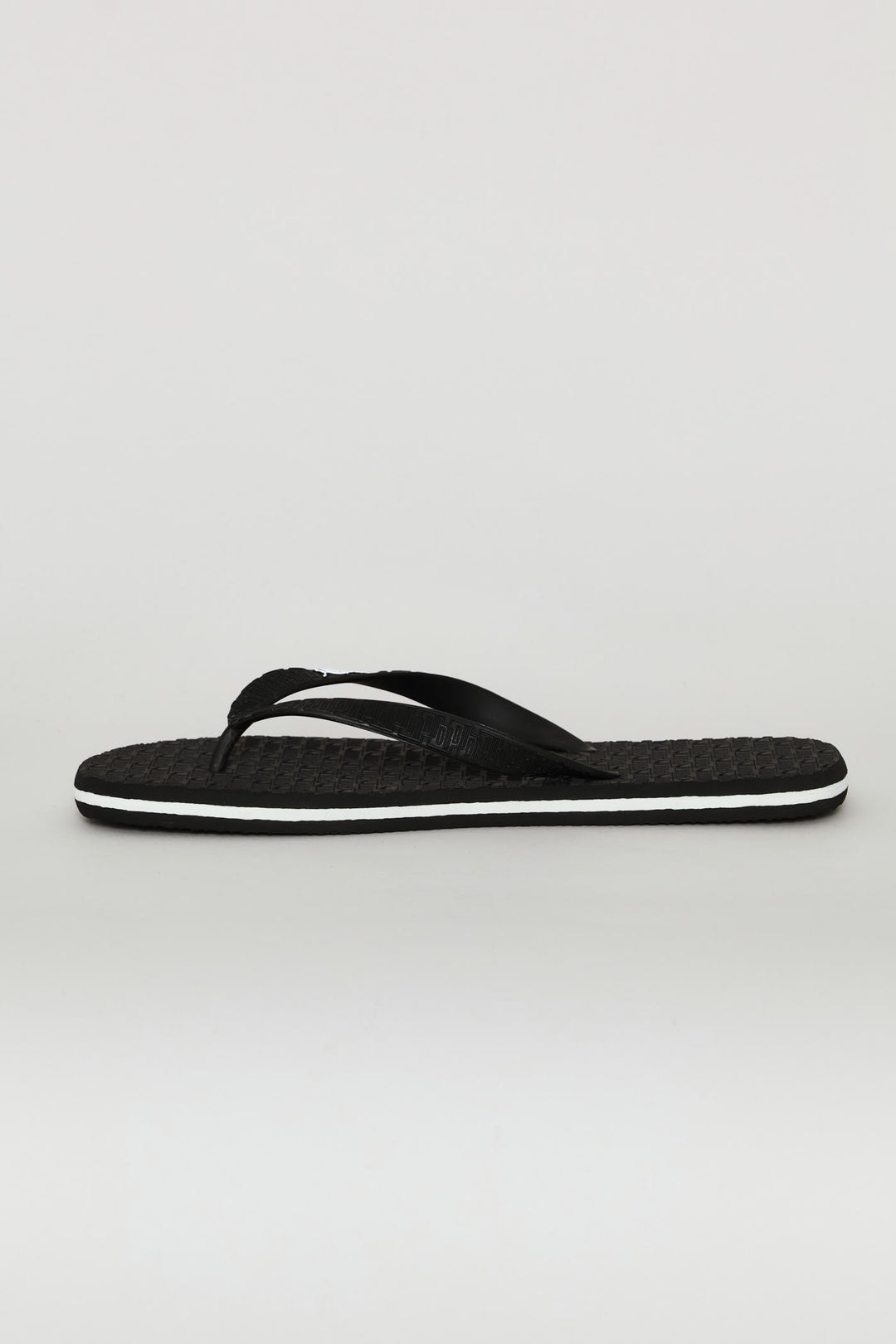 Round Embossed Zadp Flip Flop - Black