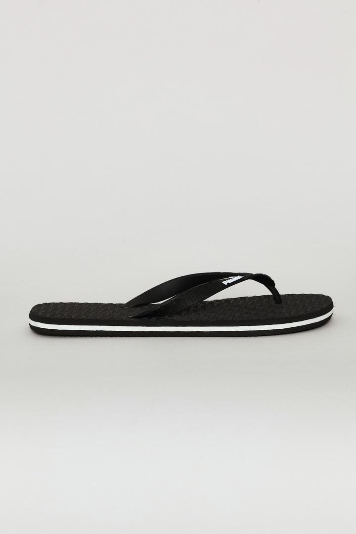 Round Embossed Zadp Flip Flop - Black