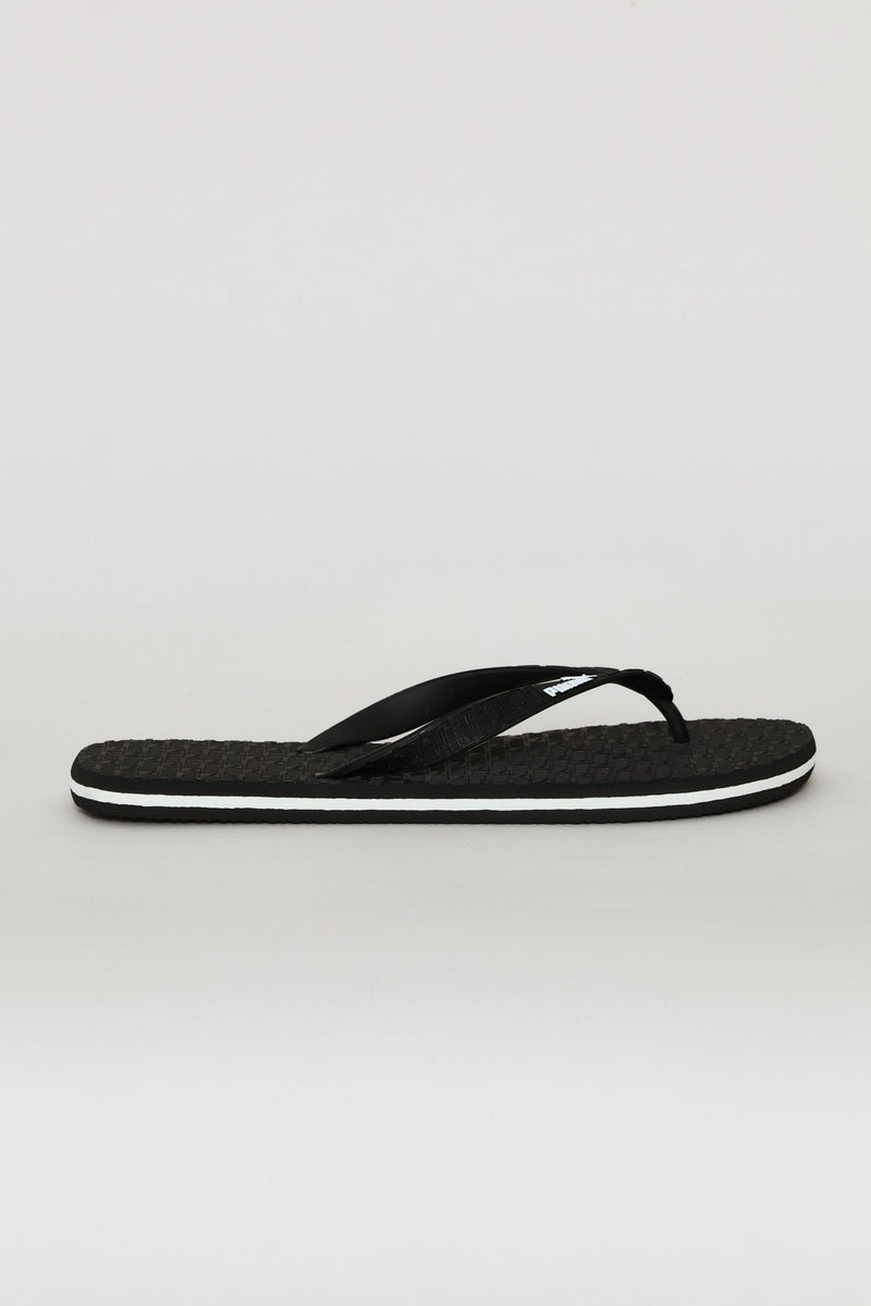 Round Embossed Zadp Flip Flop - Black