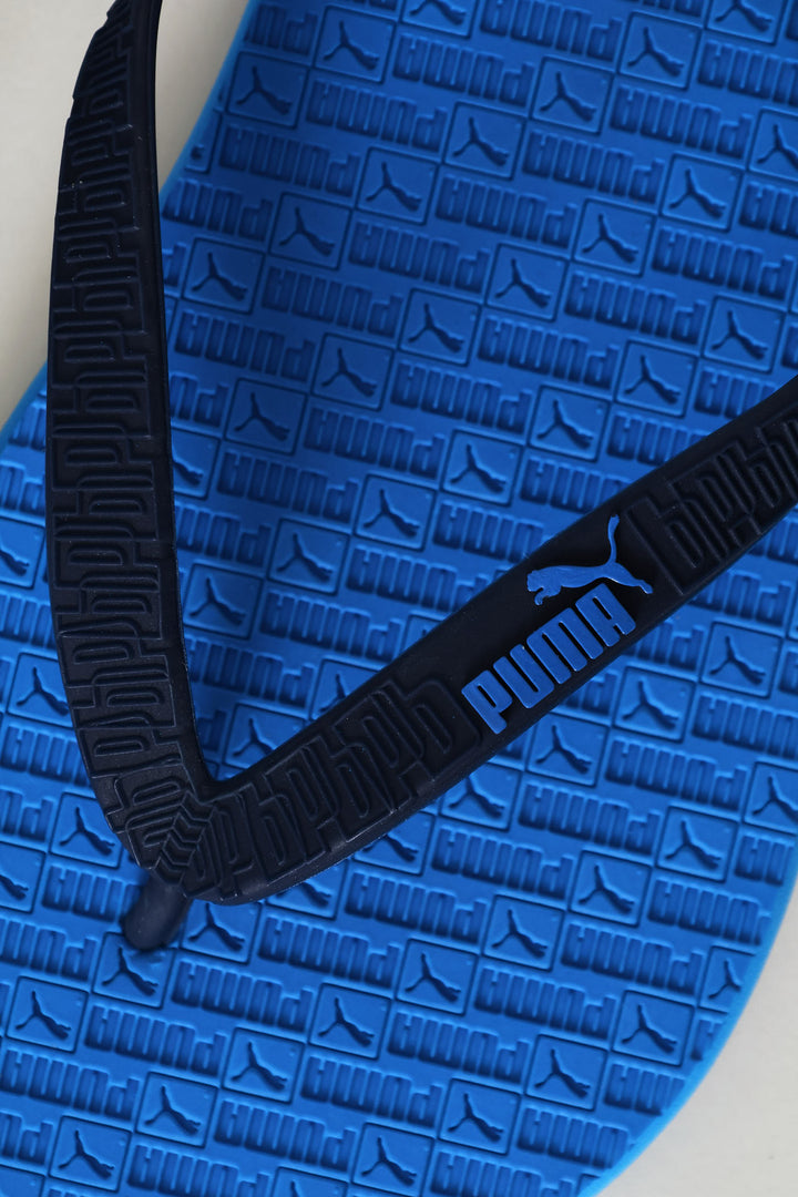Round Embossed Zadp Flip Flop - Blue
