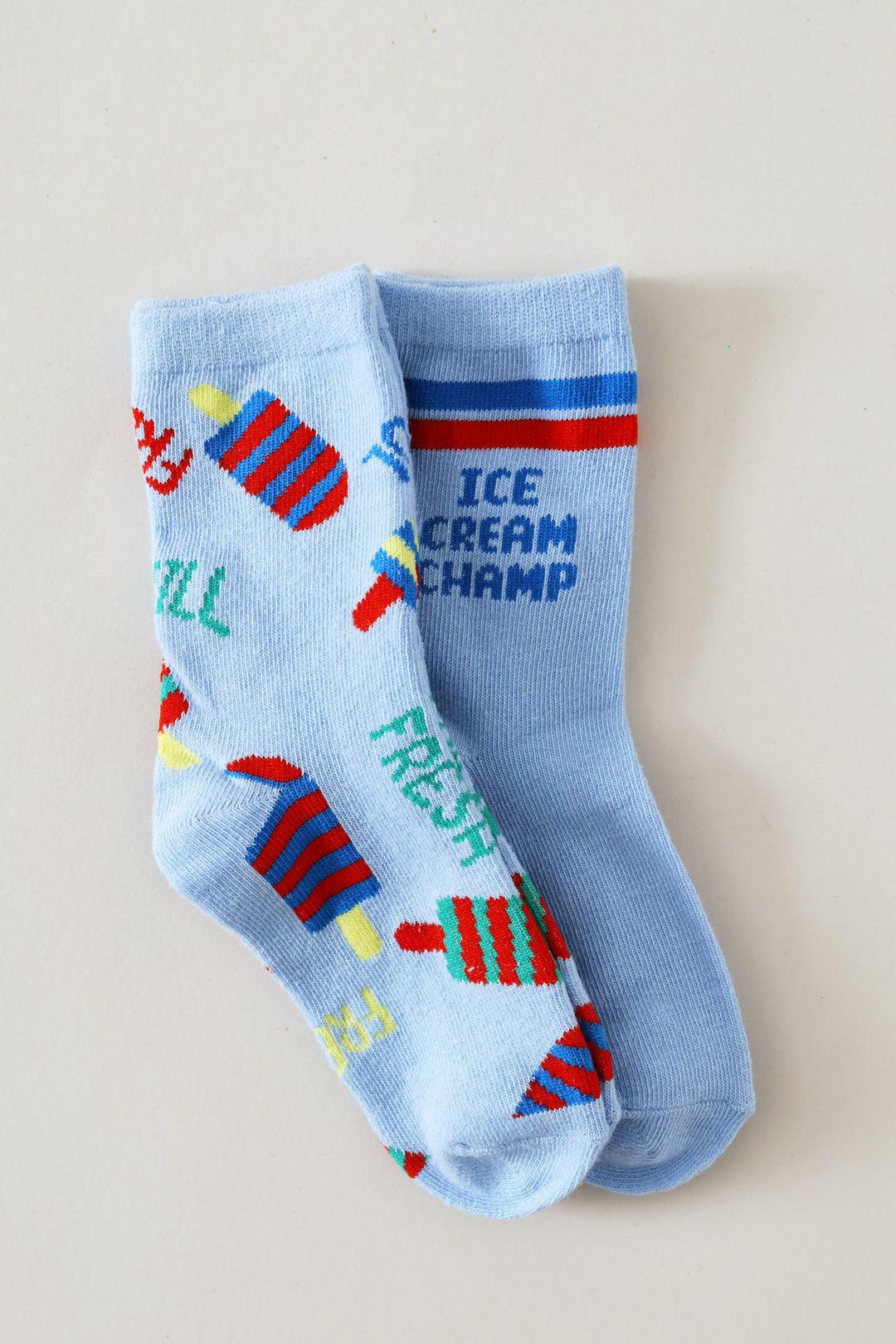 Pre-Boys 2 Pack Ice Cream Champ Anklet Socks - Light Blue