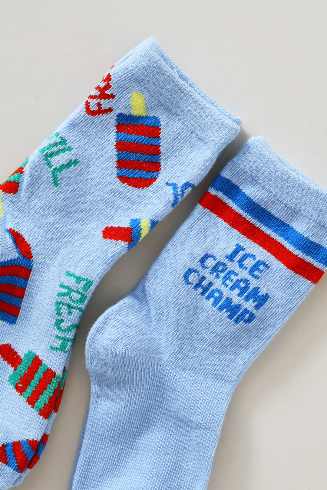 Pre-Boys 2 Pack Ice Cream Champ Anklet Socks - Light Blue