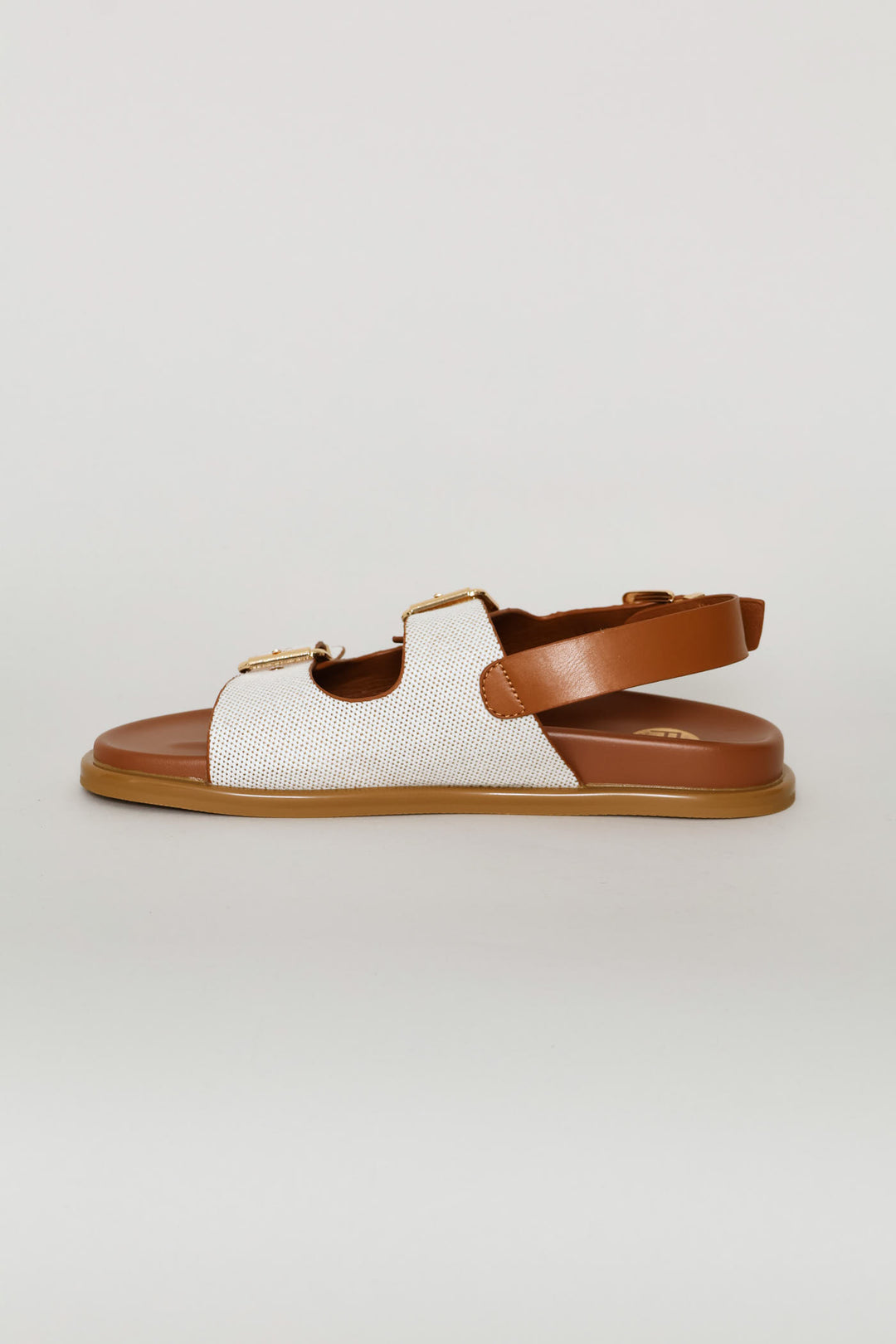 Textured Double Strap Sandal - Tan
