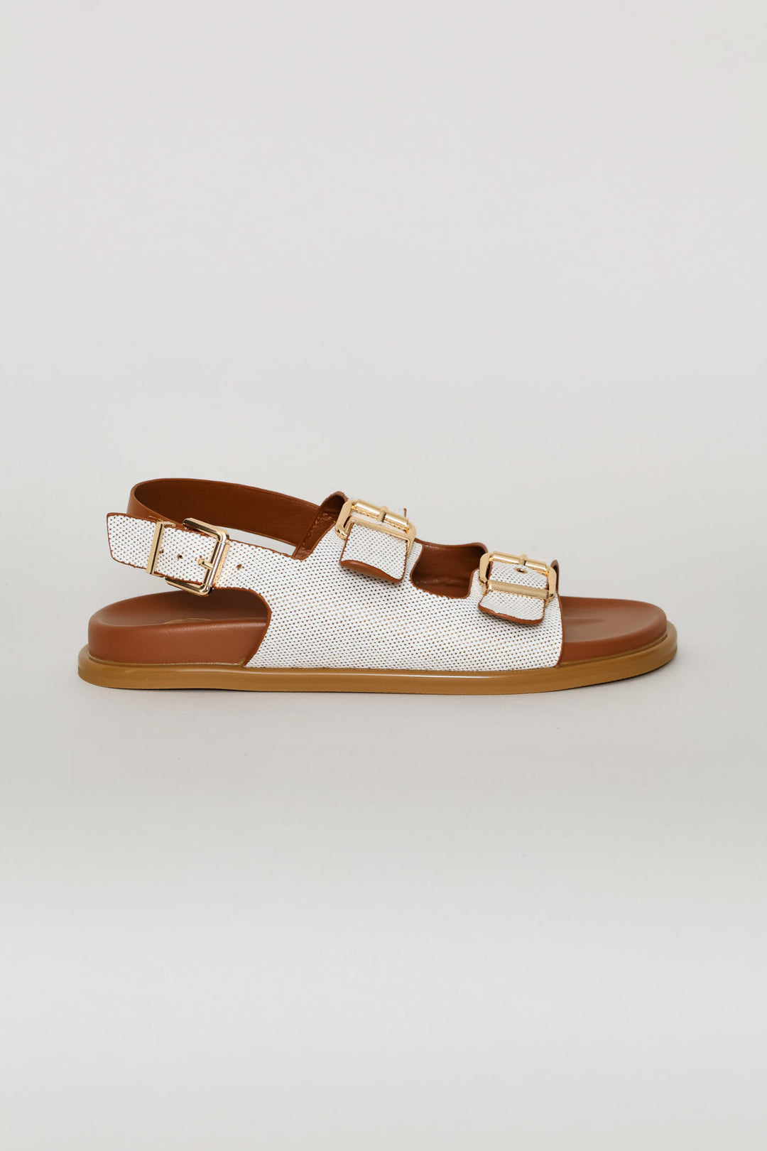 Textured Double Strap Sandal - Tan