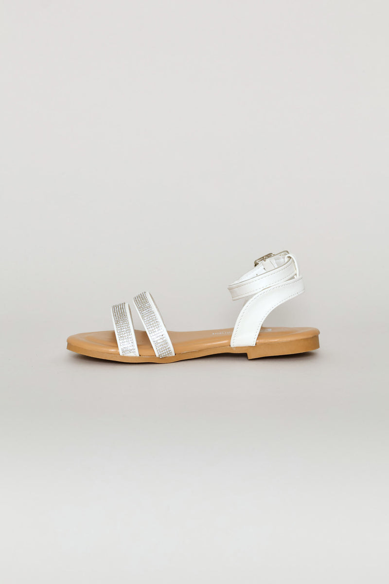 Pre-Girls Diamante Sandal - White
