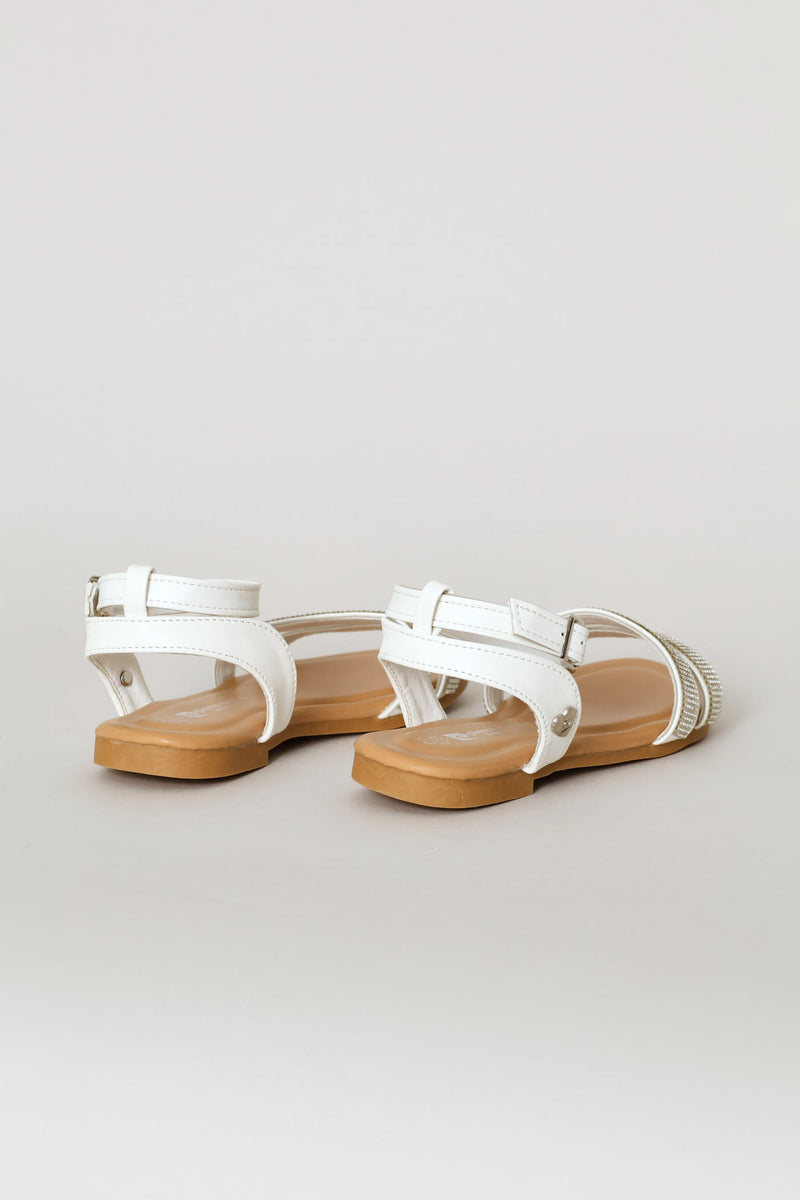 Pre-Girls Diamante Sandal - White