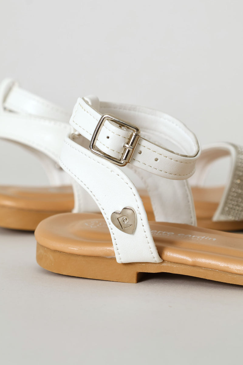 Pre-Girls Diamante Sandal - White