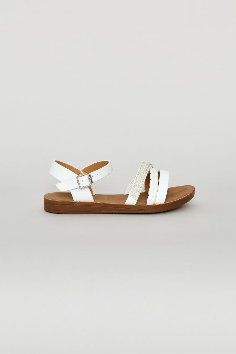Pre-Girls Pearl Comfort Sandal - White