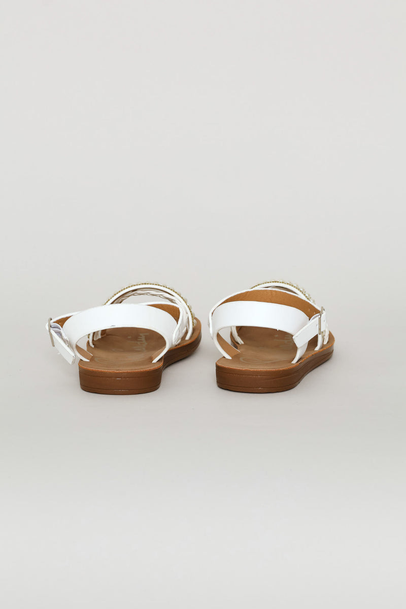 Pre-Girls Pearl Comfort Sandal - White