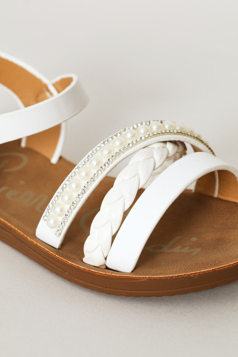 Pre-Girls Pearl Comfort Sandal - White