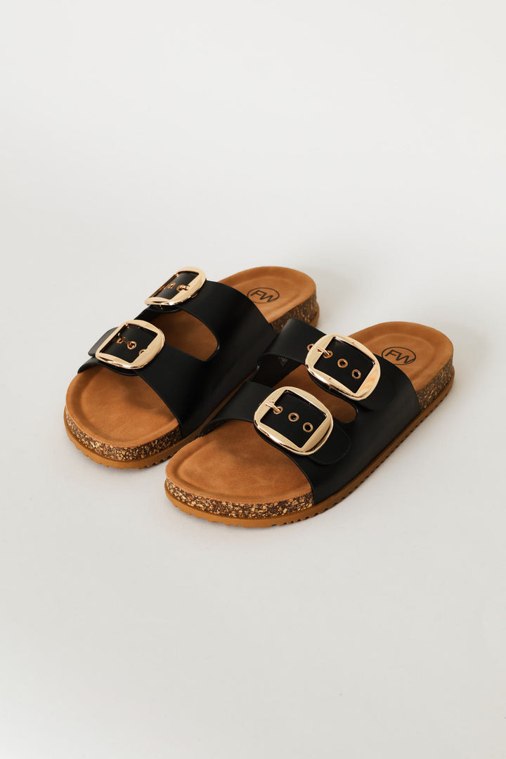 Double Strap Sandal - Black