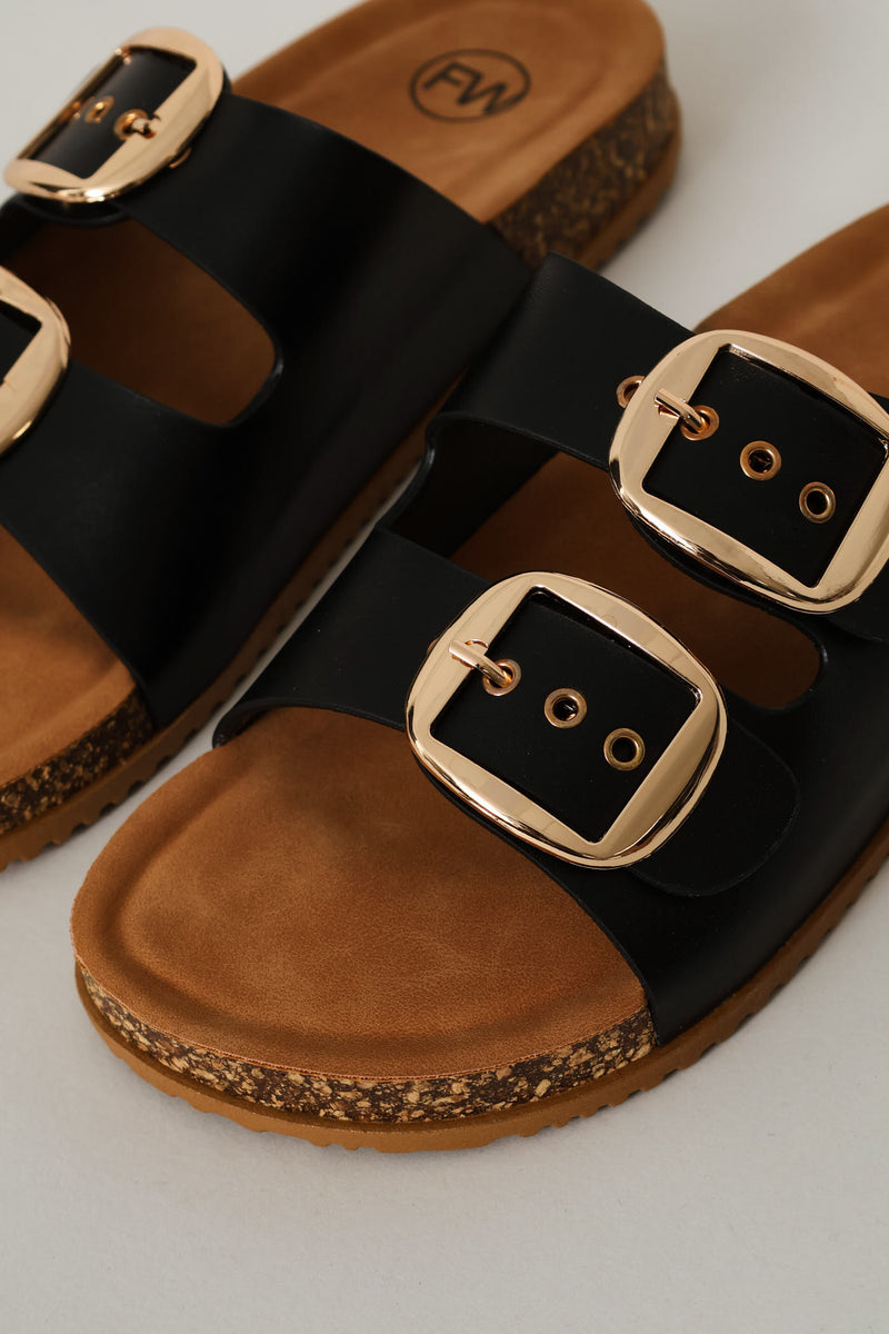 Double Strap Sandal - Black