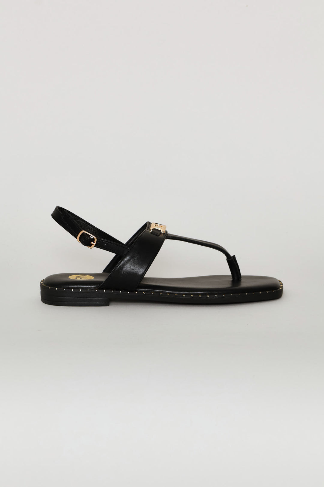 Gold Chain Detail Sandal - Chocolate