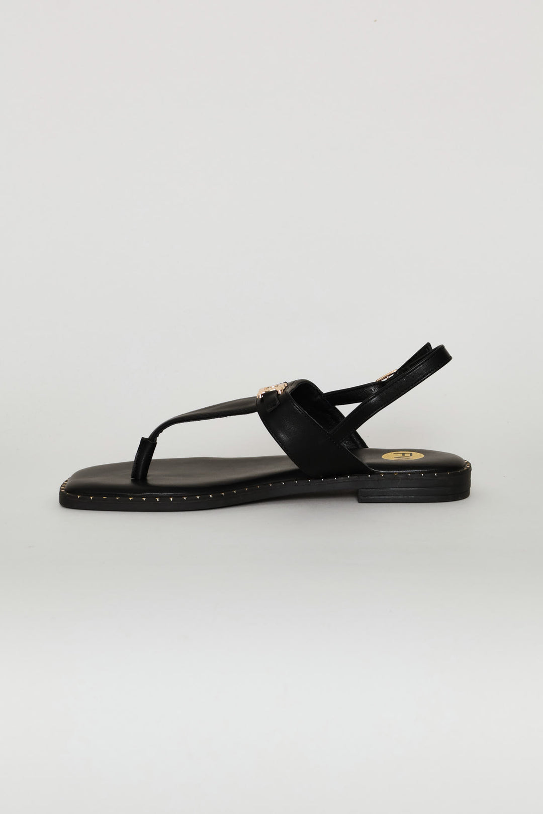 Gold Chain Detail Sandal - Chocolate