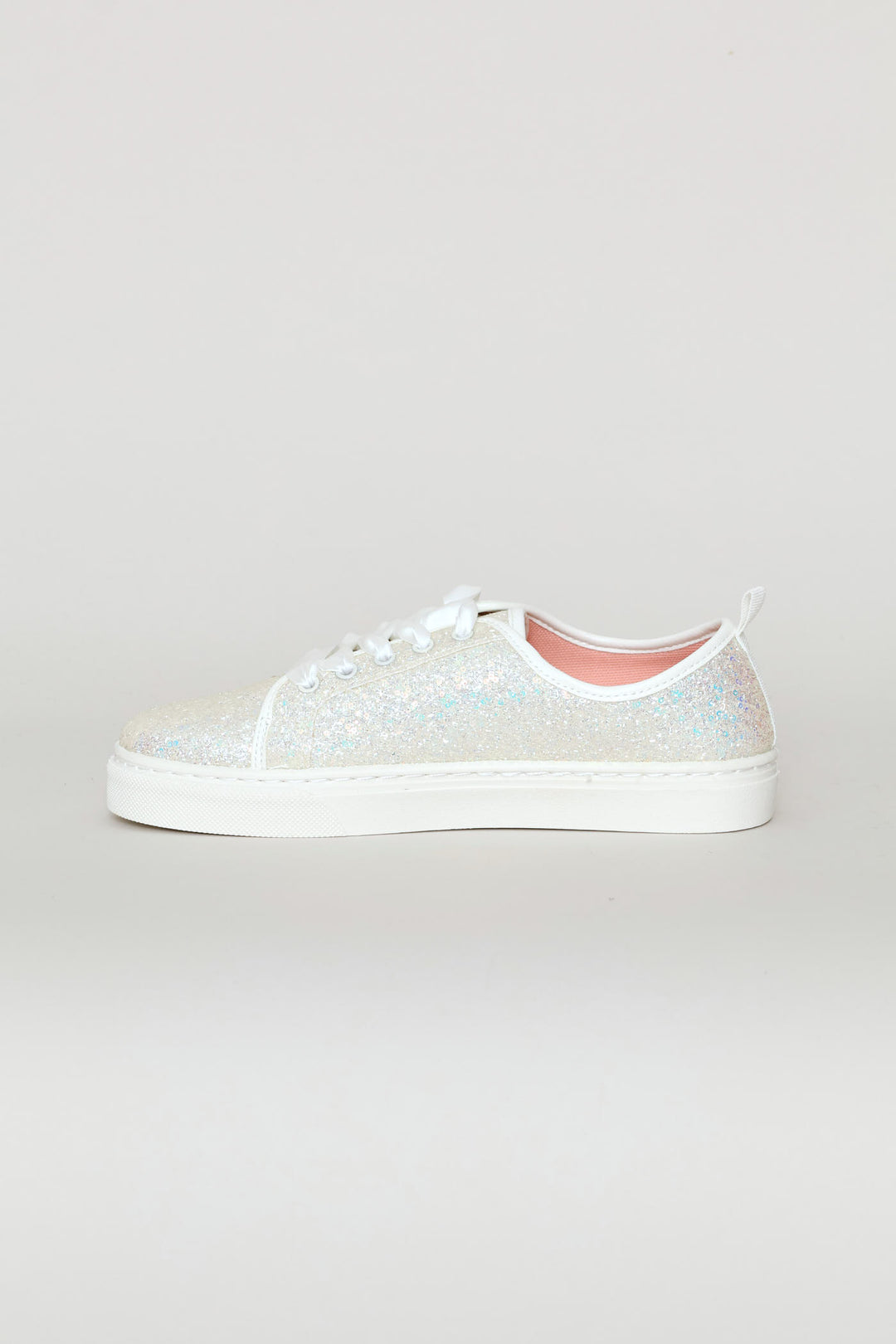 Girls Glitter Sneaker - White