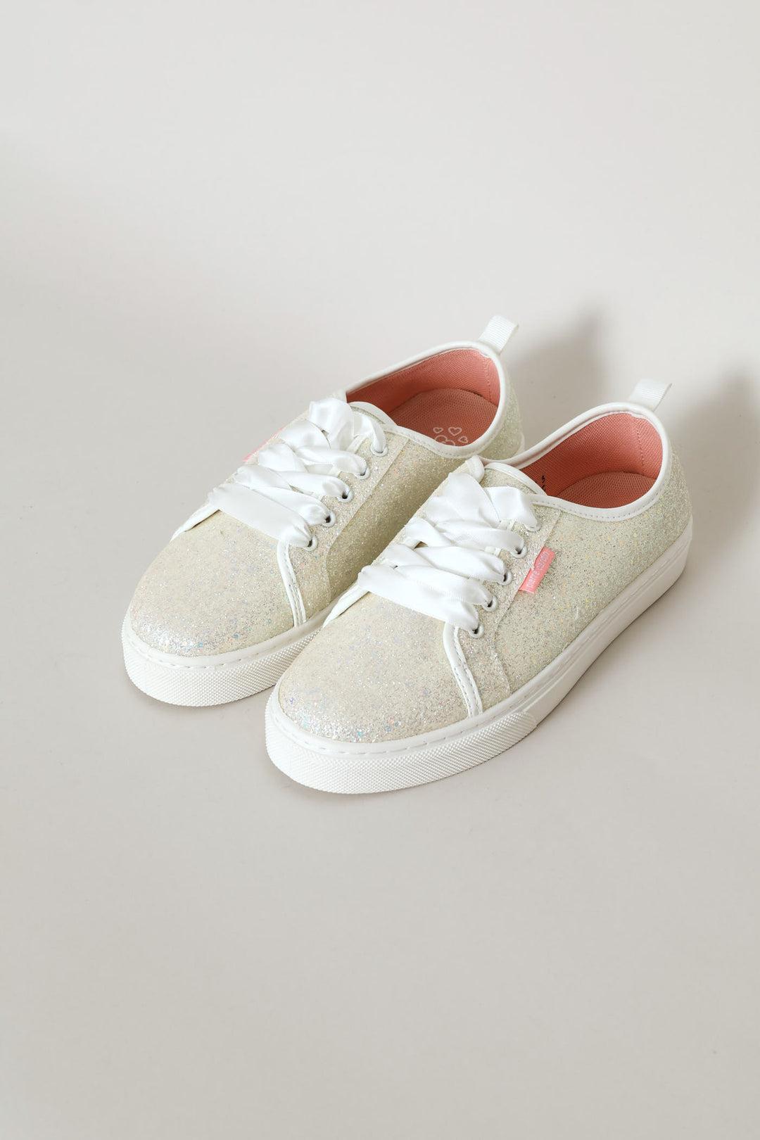 Girls Glitter Sneaker - White