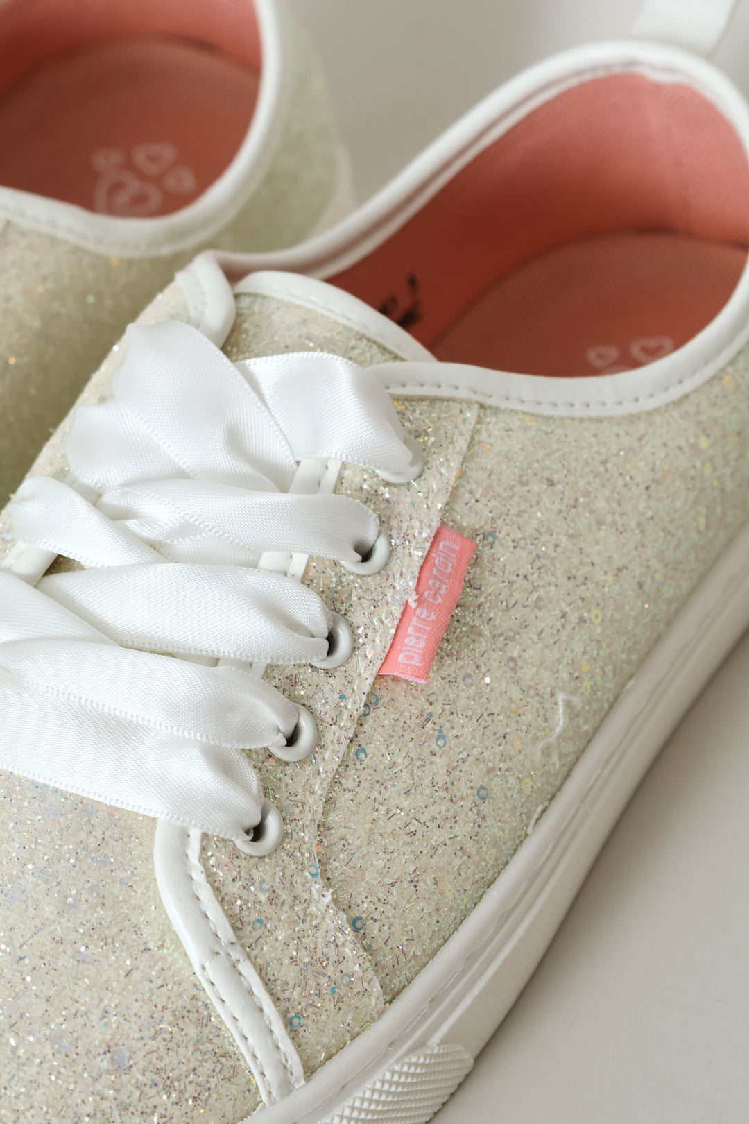 Girls Glitter Sneaker - White
