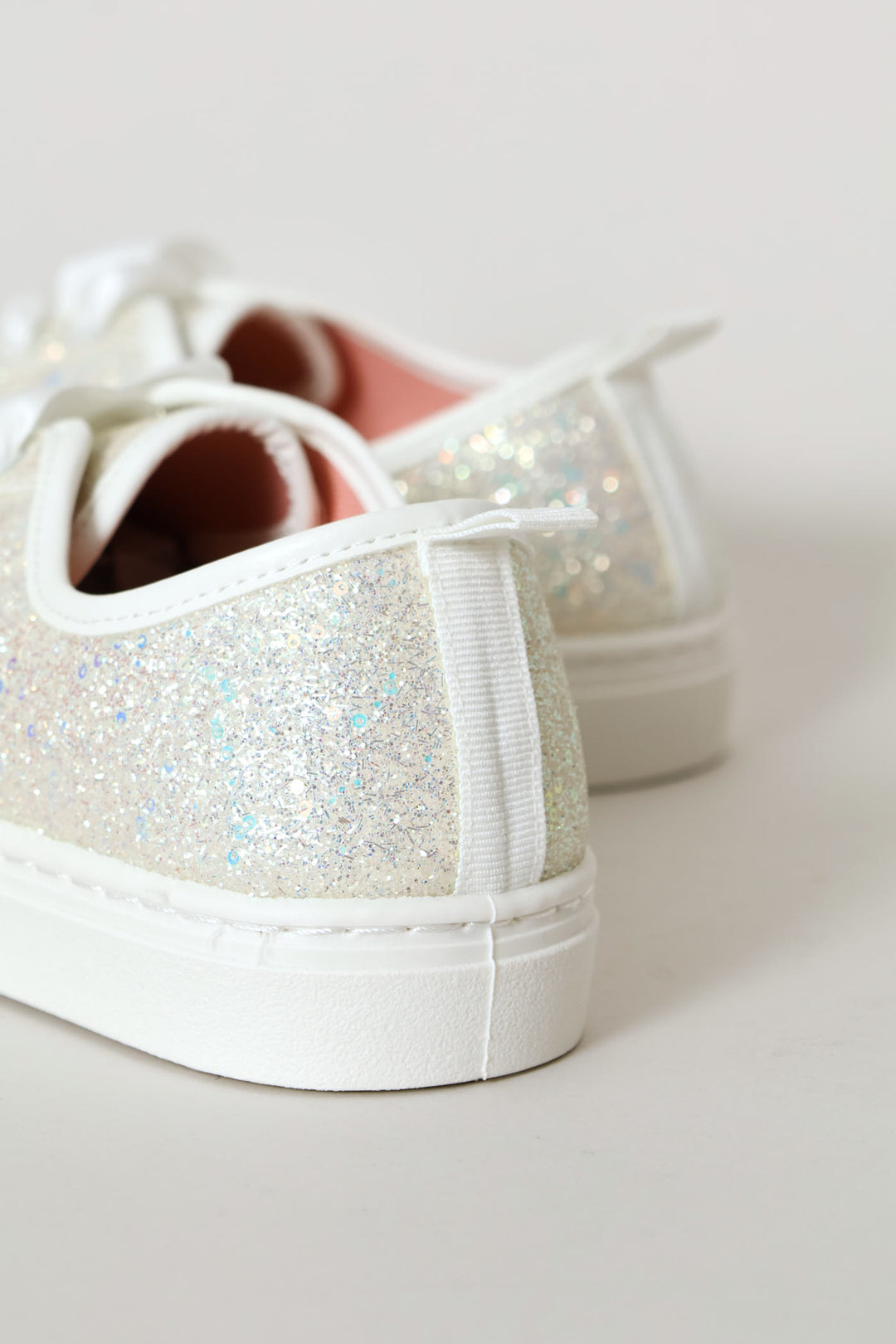 Girls Glitter Sneaker - White