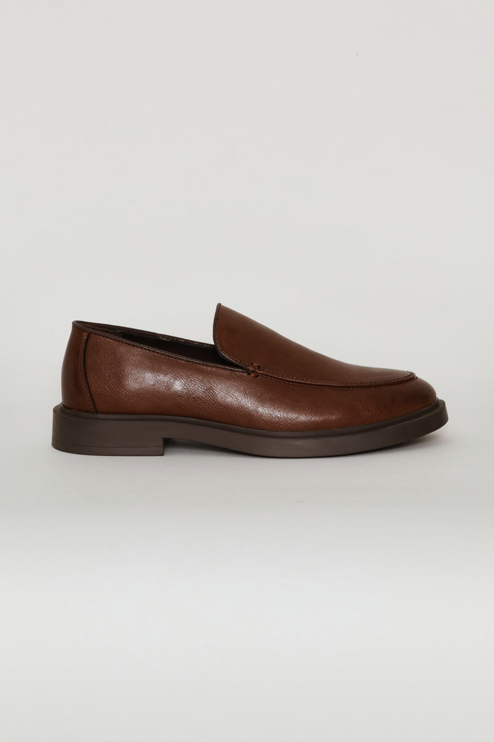 Slip On Plain Upper Loafer - Brown