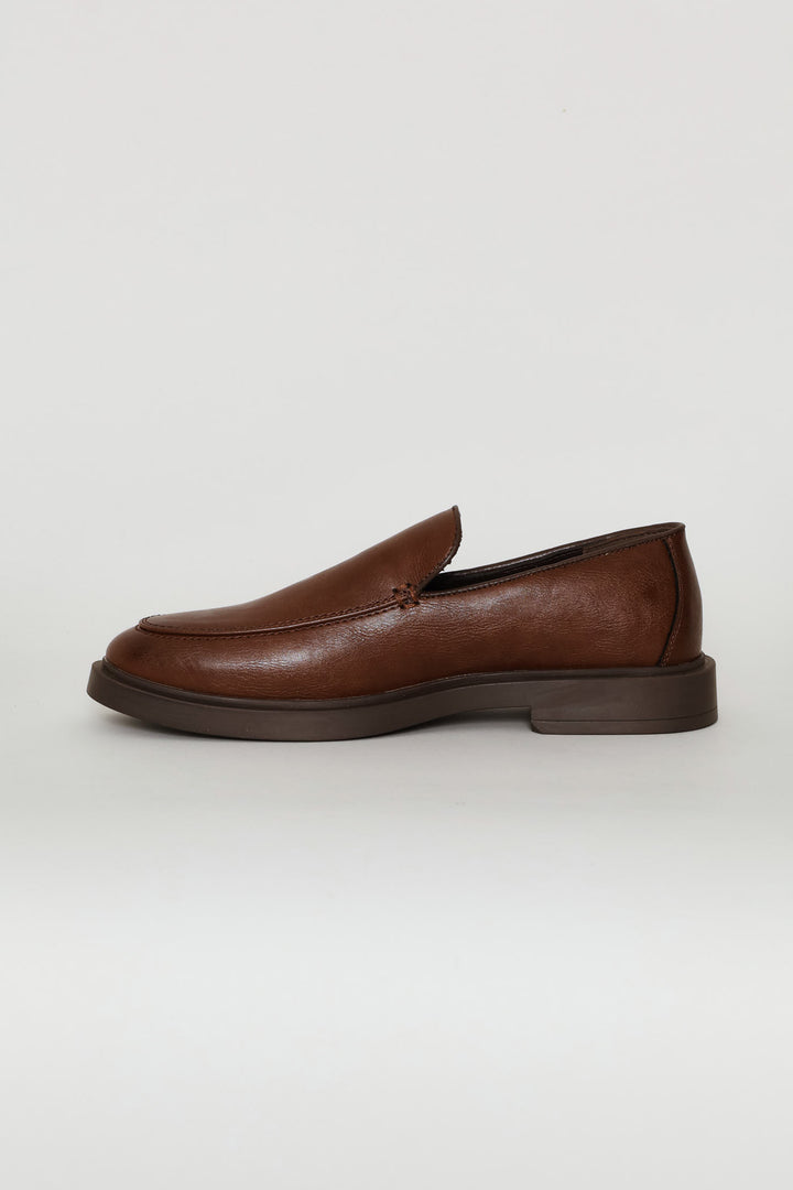 Slip On Plain Upper Loafer - Brown