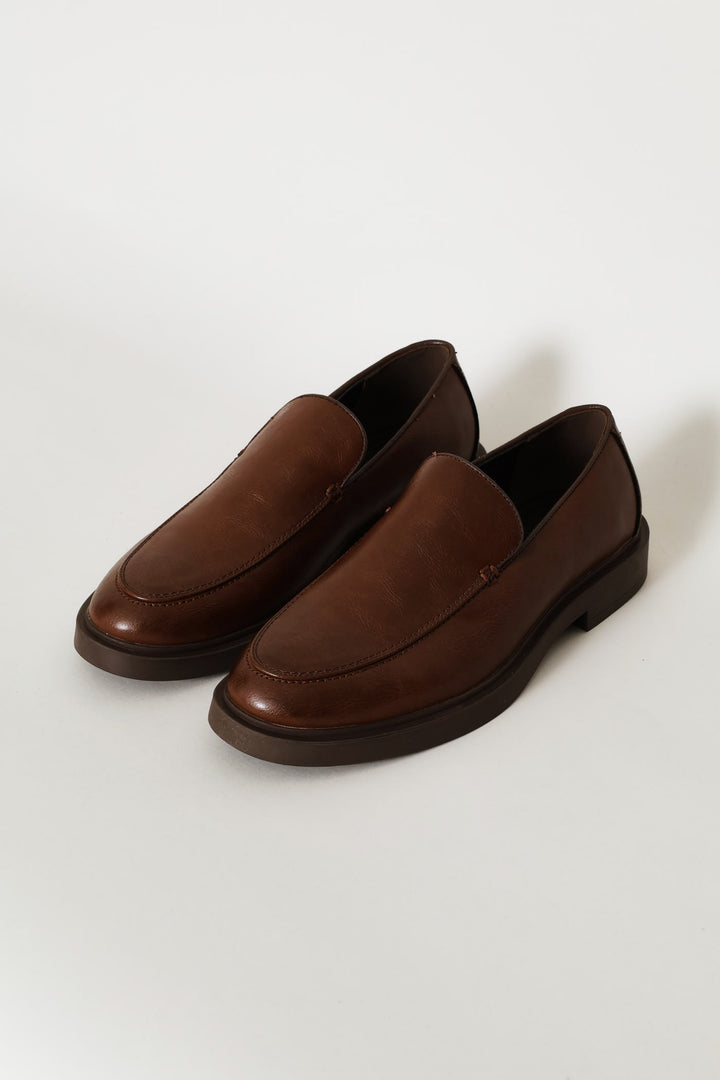 Slip On Plain Upper Loafer - Brown