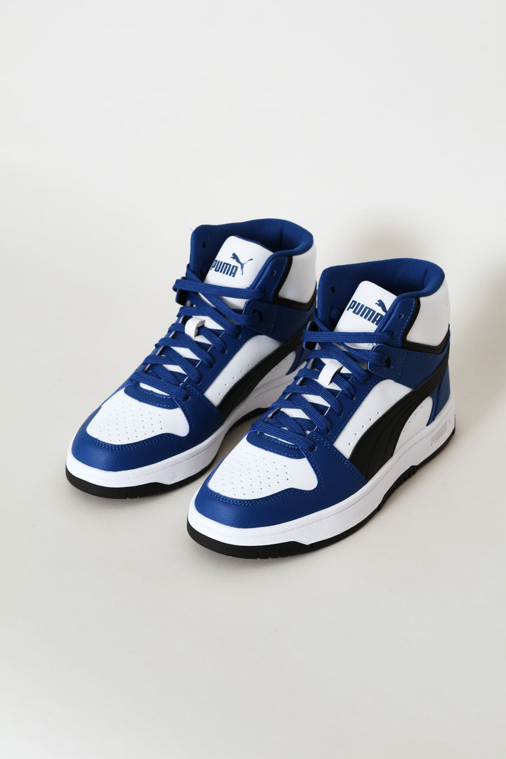 Boys Rebound Slam Mid Sneaker - Black/Blue