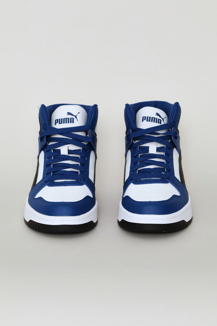 Boys Rebound Slam Mid Sneaker - Black/Blue