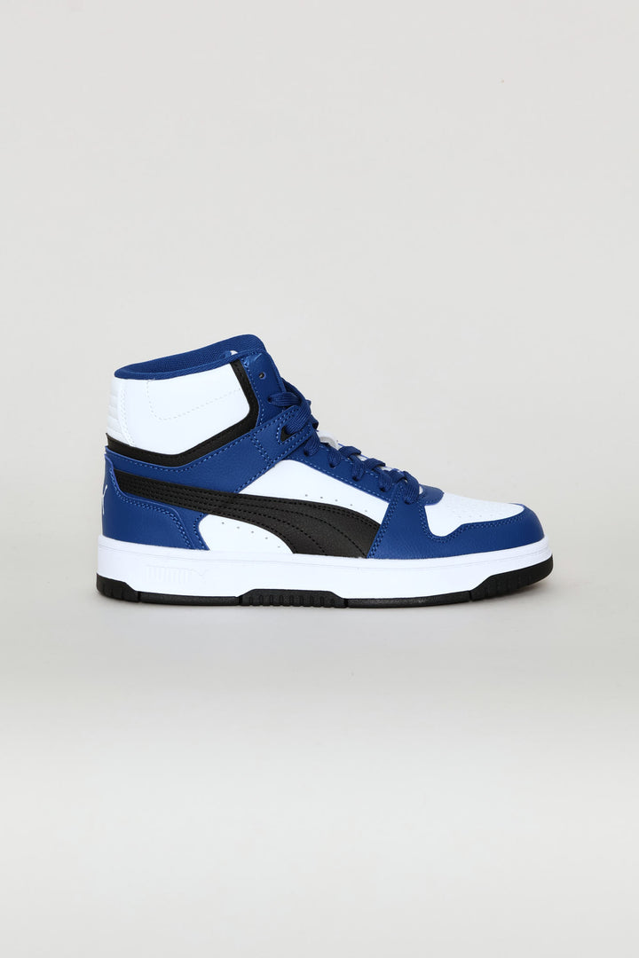 Boys Rebound Slam Mid Sneaker - Black/Blue