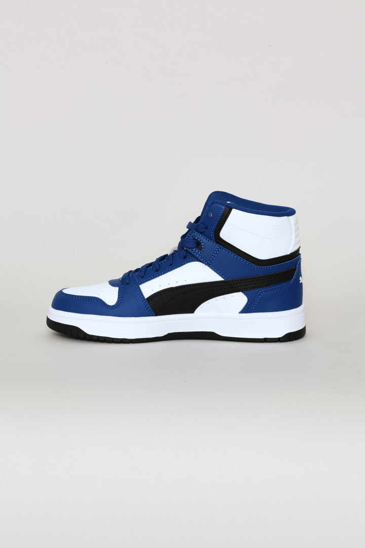 Boys Rebound Slam Mid Sneaker - Black/Blue