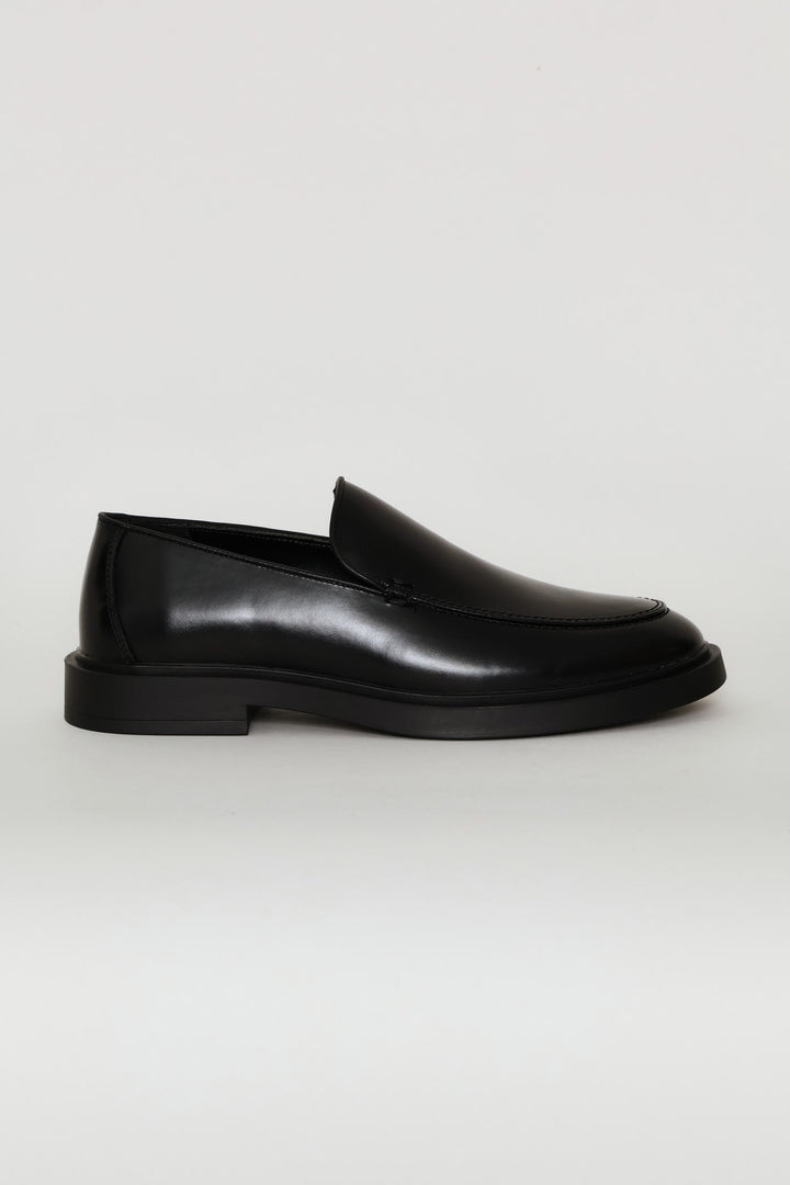 Slip On Plain Upper Loafer - Black
