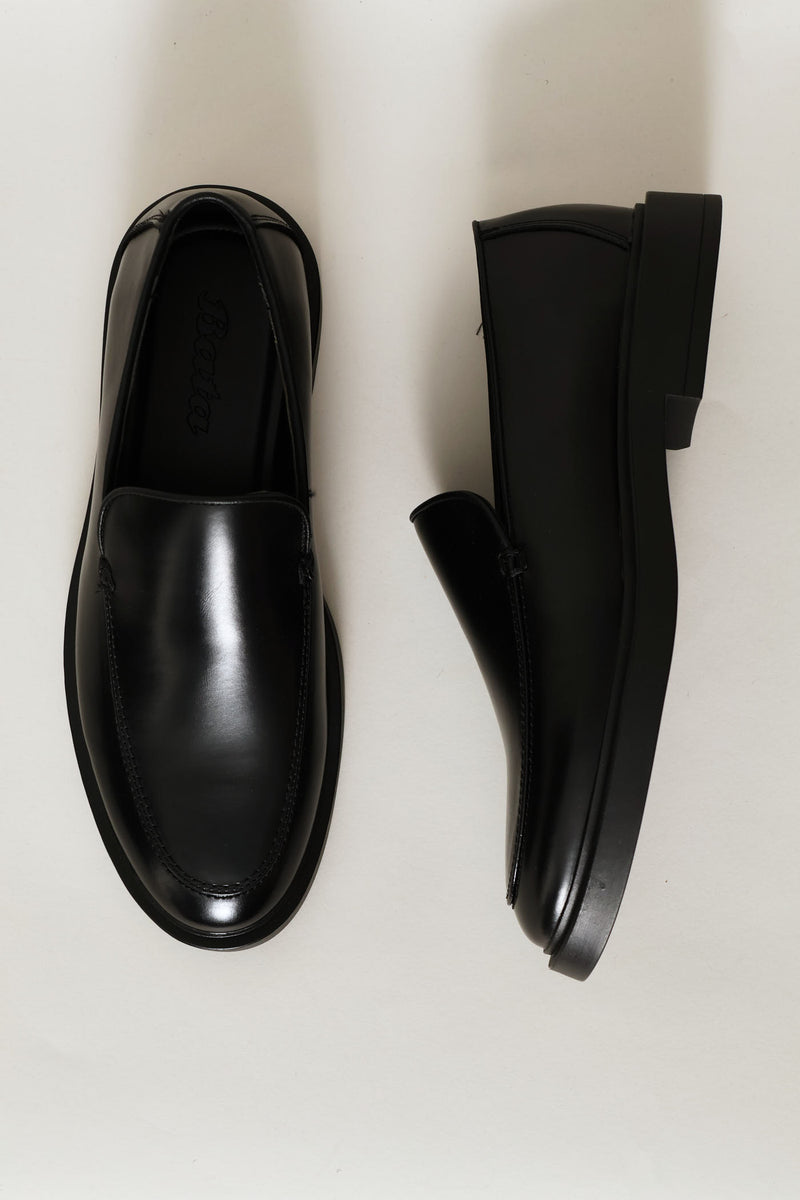 Slip On Plain Upper Loafer - Black