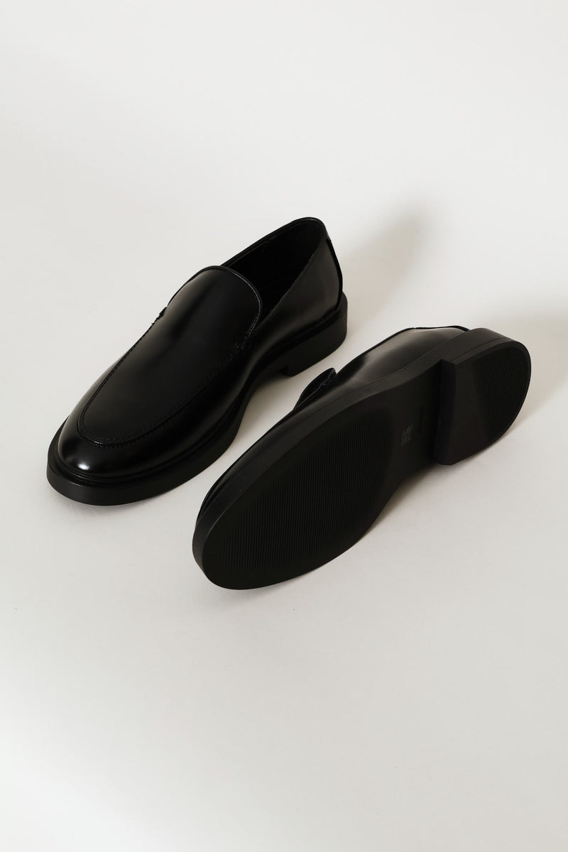 Slip On Plain Upper Loafer - Black