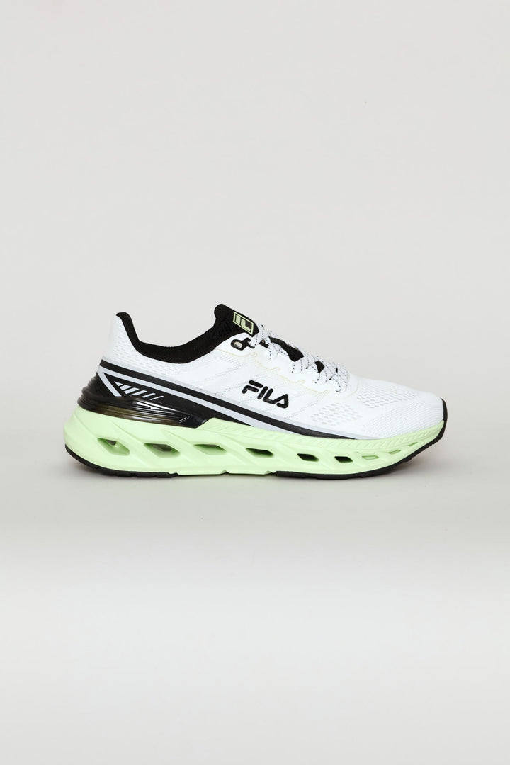 Ottavio Lace Up Trainer With Flex Sole - White/Green