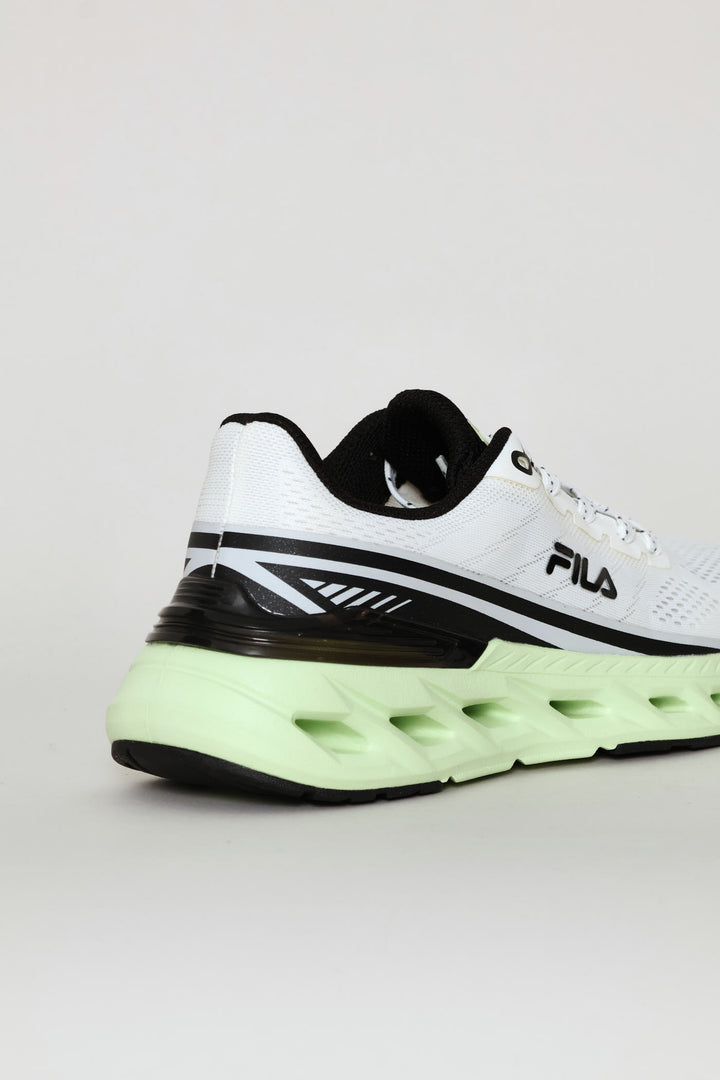 Ottavio Lace Up Trainer With Flex Sole - White/Green