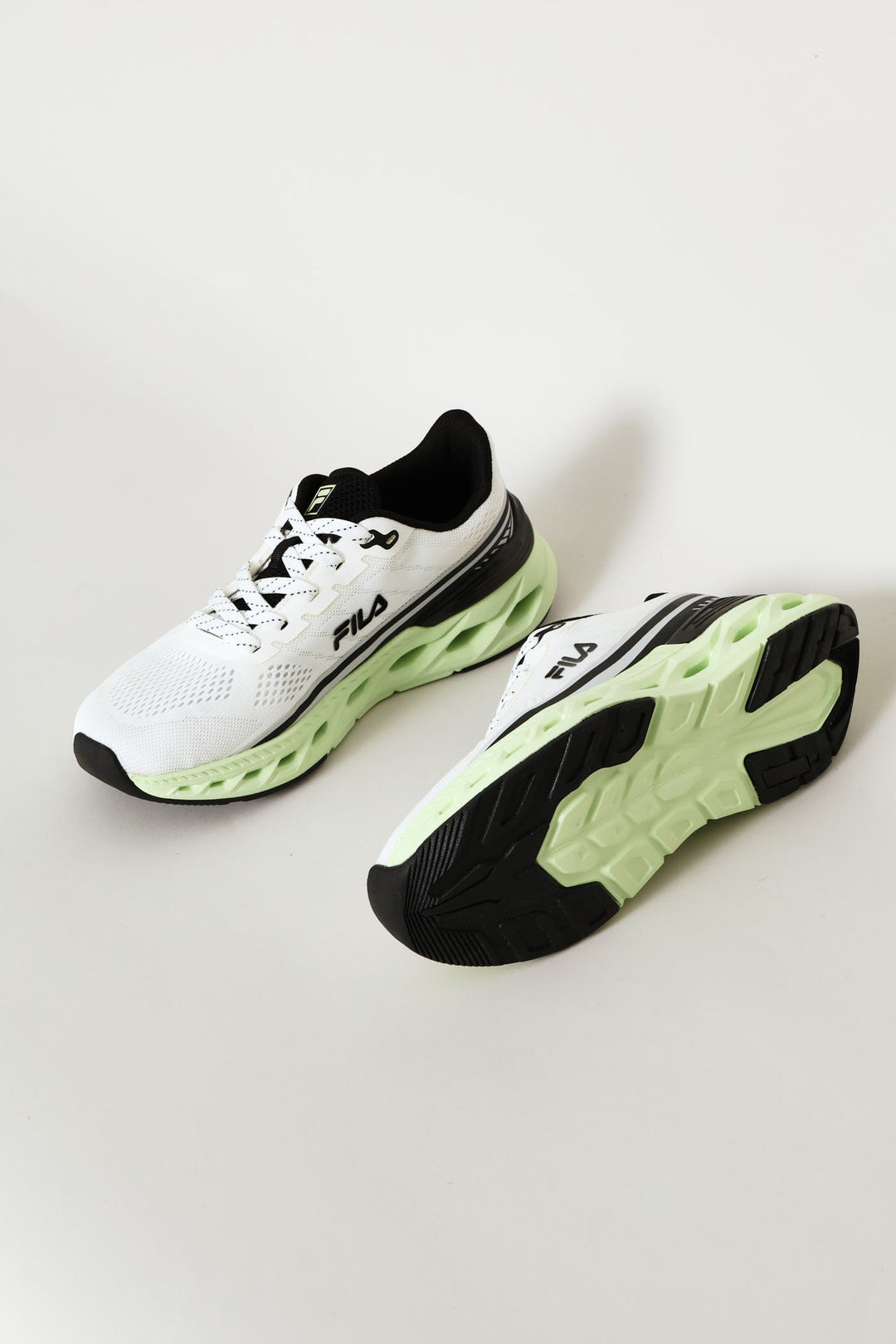 Ottavio Lace Up Trainer With Flex Sole - White/Green