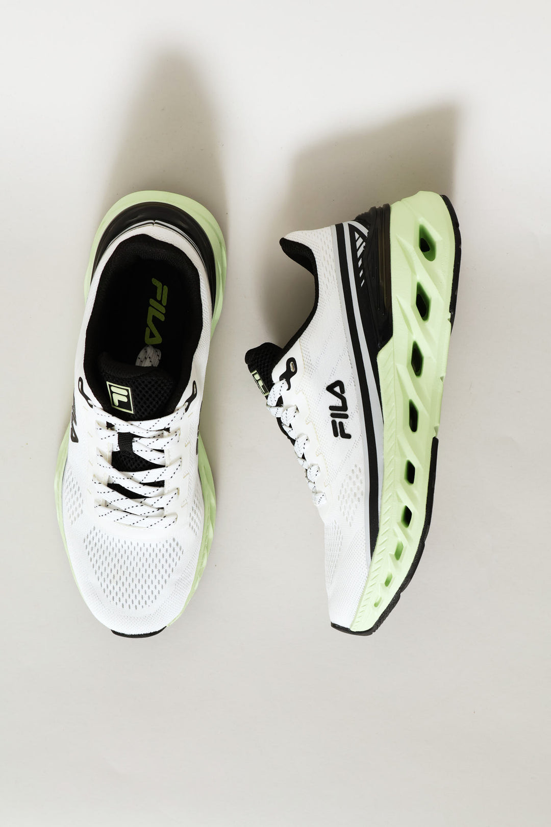 Ottavio Lace Up Trainer With Flex Sole - White/Green