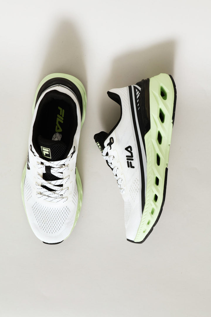 Ottavio Lace Up Trainer With Flex Sole - White/Green