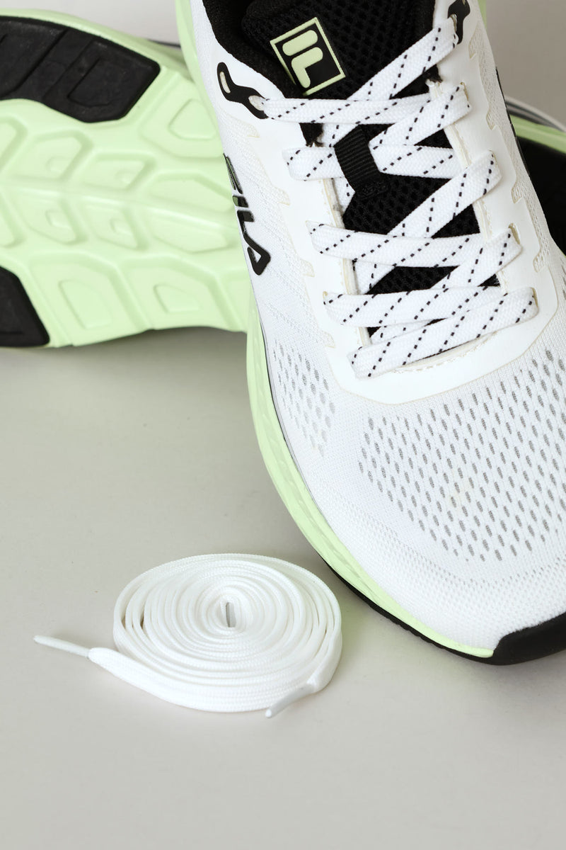 Ottavio Lace Up Trainer With Flex Sole - White/Green