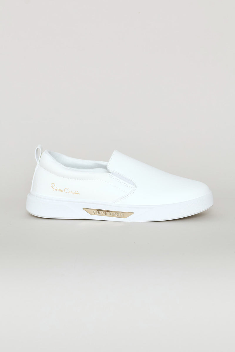 Gold Detail Sneaker - White