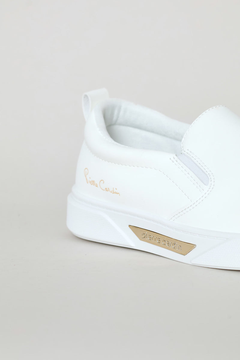 Gold Detail Sneaker - White