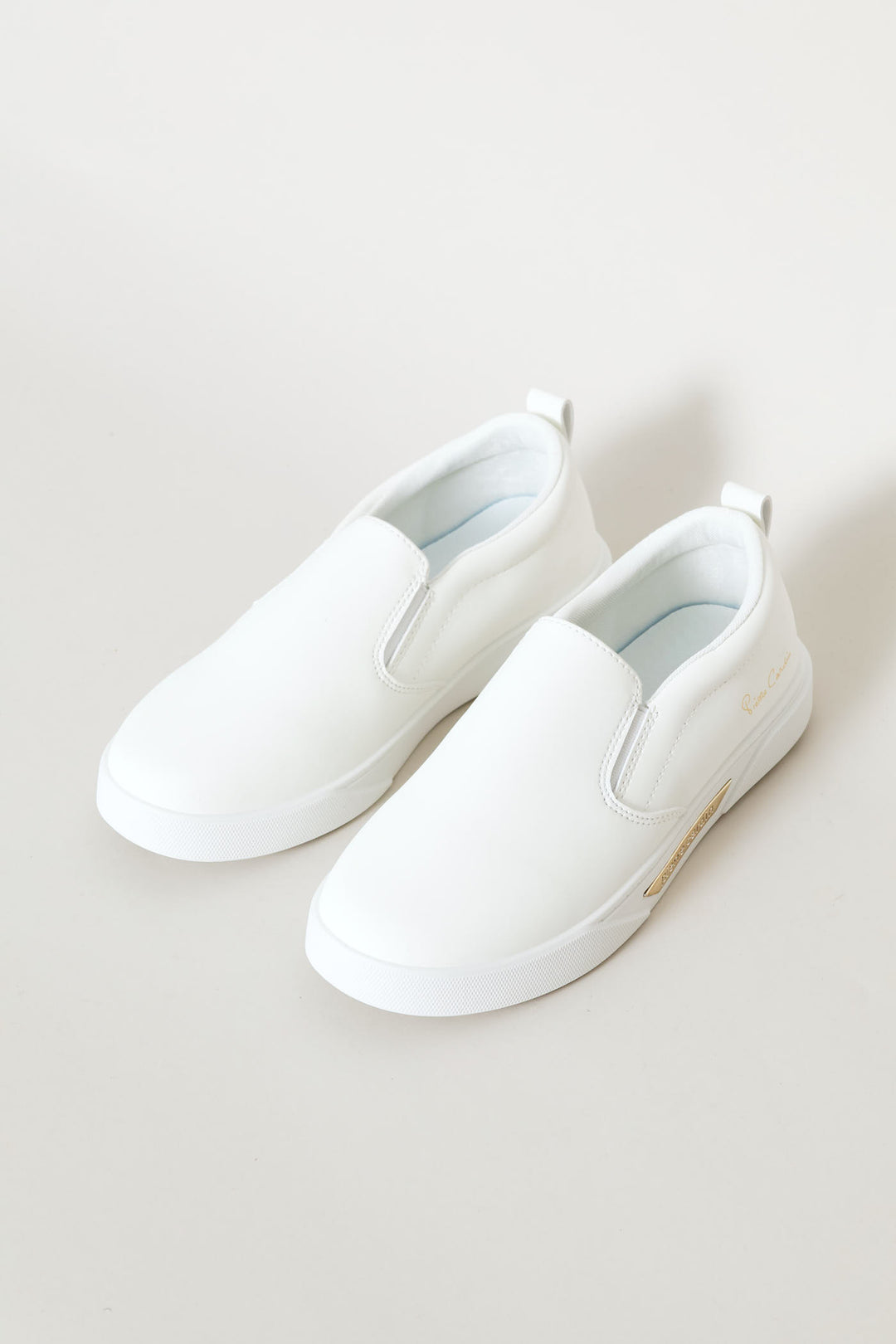 Gold Detail Sneaker - White