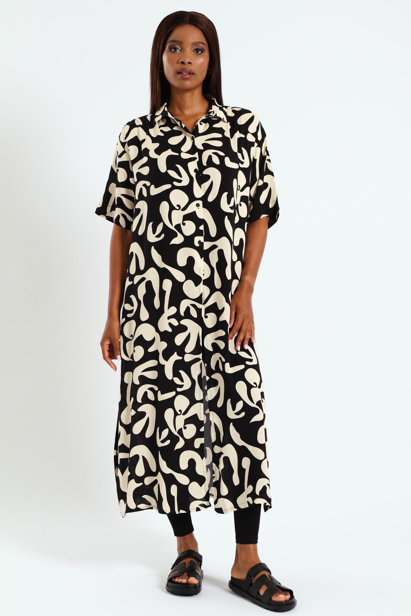 black longline tunic