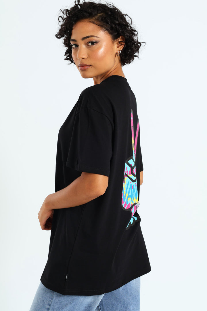 Hol V Hand Oversized Tee - Black