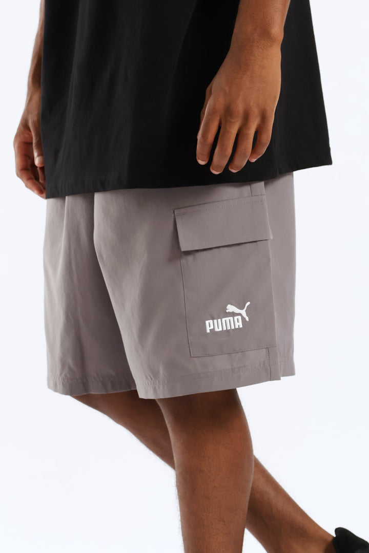 Essential No. 1 Logo 9" Woven Cargo Shorts - Medium Grey