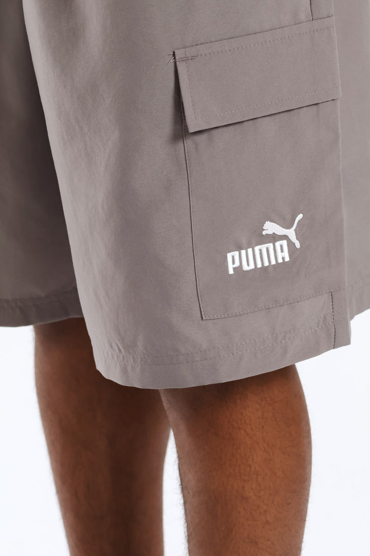 Essential No. 1 Logo 9" Woven Cargo Shorts - Medium Grey
