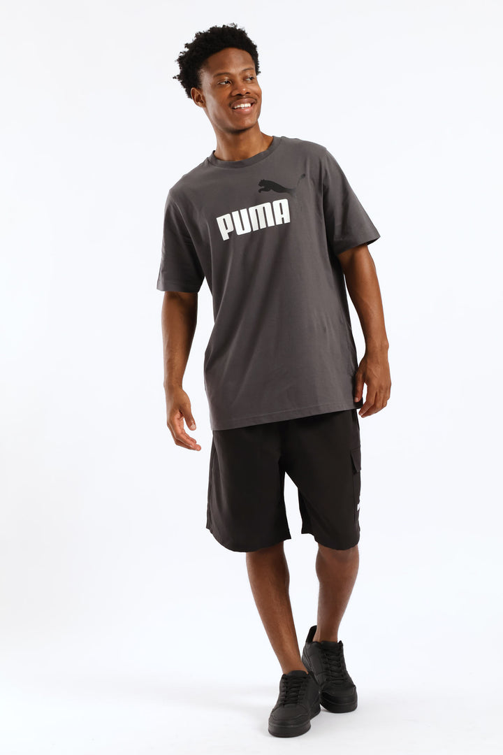 Essential Two Color No. 1 Logo Tee - Grey
